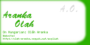 aranka olah business card